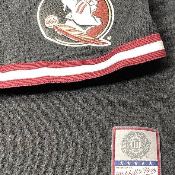 Mitchell & Ness Men’s FSU Seminoles Mush Button-Up Jersey Shirt Size 2XL Black - Picture 2 of 9